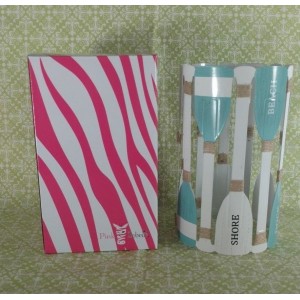 Pink Zebra Paddle Accent Shade ~NEW in box~ Summer Sea Shore Oars~    253673037127